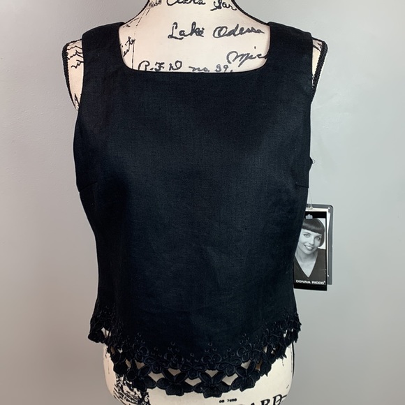 Rare Find! Vintage Donna Ricco New York Linen Button Back Tank NEW! - Picture 4 of 7